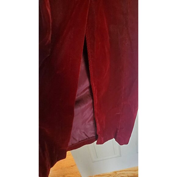 VTG Velvet Burgundy Red Off Shoulder Gown Glitter Lace Neckline 90's Size 5 - Picture 6 of 8